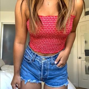 brandy melville floral tube top